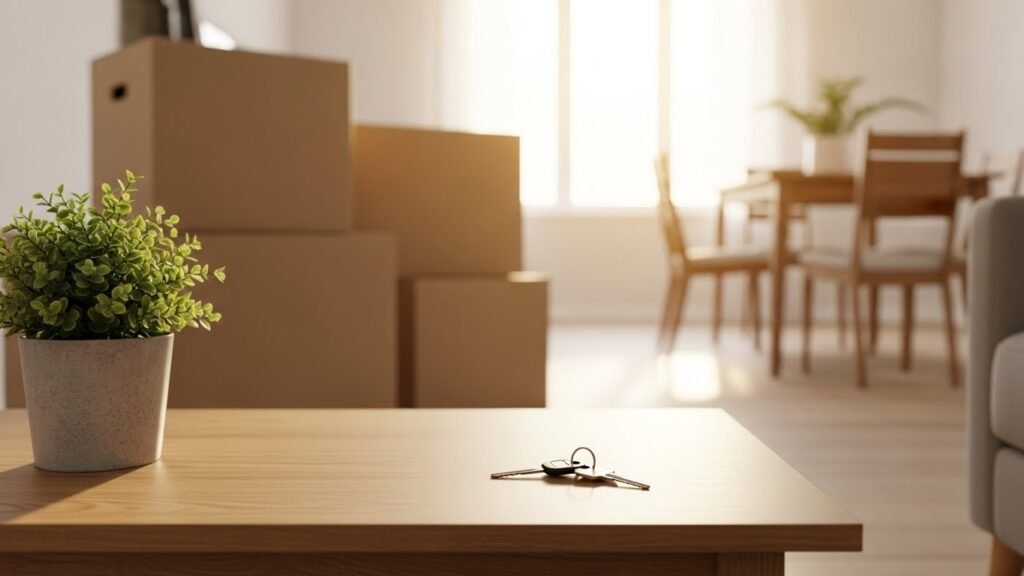 A variety of practical and useful housewarming gifts for new homeowners, including kitchen essentials and smart home gadgets, displayed in a modern home.